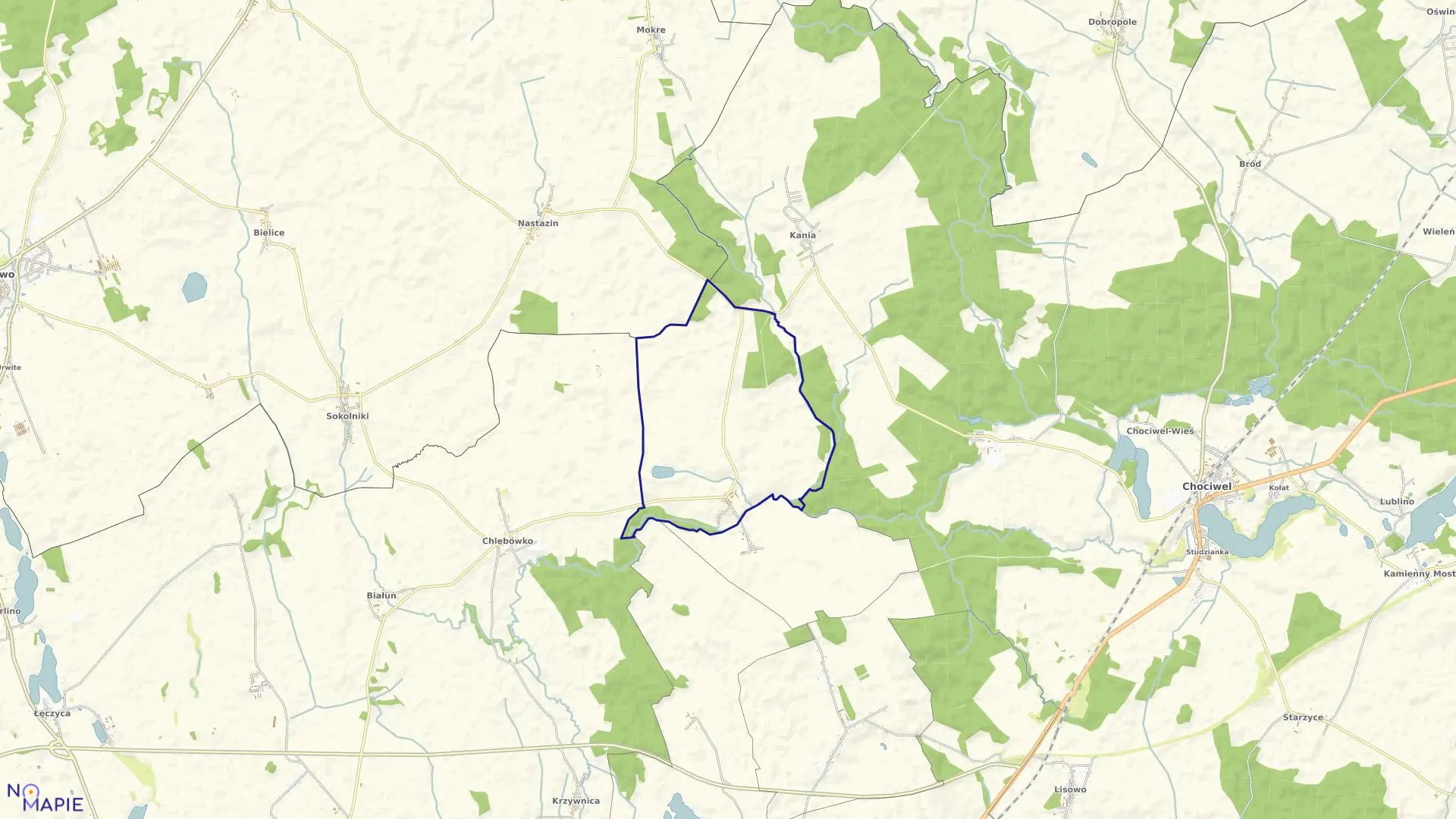 Mapa obrębu Chlebowo w gminie Stara Dąbrowa